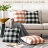 Set of 4 Black and White Buffalo Check Plaid Decorative Throw Pillow Covers - 3 of 4