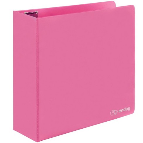 Pink Binder, Linen 3 Ring Binder, File Folder with Gold Hardware