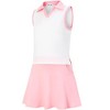 Kids Girls Tennis Golf Dress Outfit Sleeveless Dress with Pockets Athletic Skorts and Polo Tank Top Sets - 2 of 3