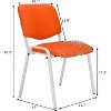 VINGLI Orange Waiting Room Chairs, 5Pack PU Church Chairs Conference Stackable Office Guest & Reception Stacking for Meeting,Office Lobby - 3 of 4