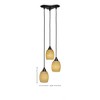 Toltec Lighting Europa 3 - Light Pendant in  Dark Granite with 5" Cayenne Linen Shade - 2 of 2
