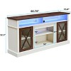 65" LED Farmhouse TV Stand for 65/70/75 Inch TVs,Tall Entertainment Center Storage Cabinets w/Power Outlets - 2 of 4