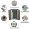 6x5FT Outdoor Metal Storage Shed with Floor Frame, UV Resistant Waterproofs Garden Shed, Tool Storage Shed with Lockable Sliding Door for Backyard - 3 of 4