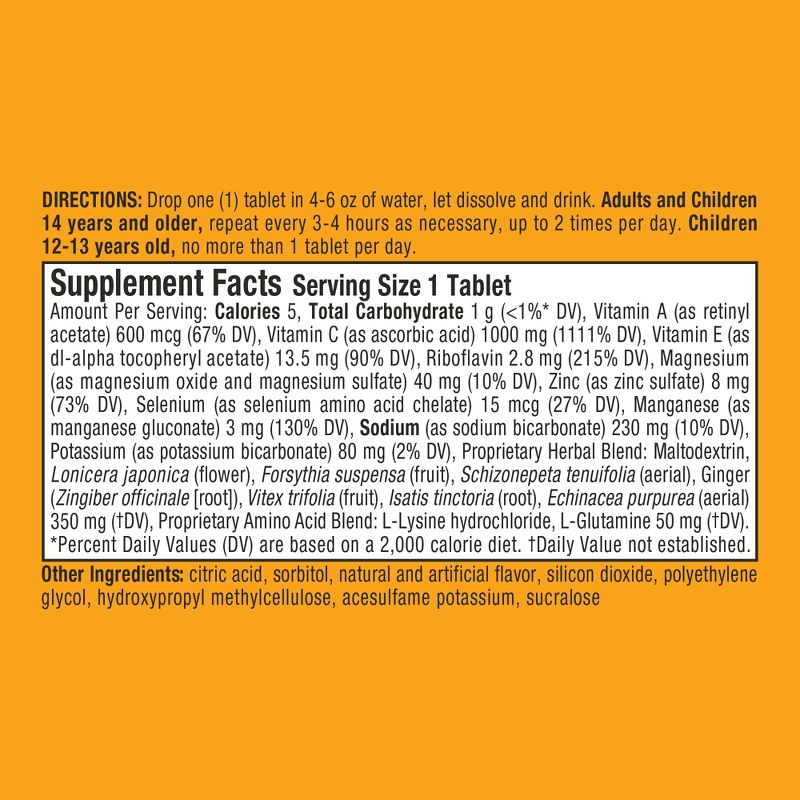 Airborne Immune Support Supplement Dissolving Tablets - Zesty Orange, 5 of 11