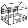 Full Size Metal House Bed Frame with Fence and Shelves - 3 of 4