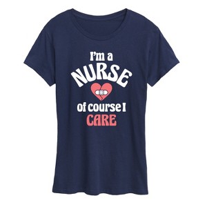Women's - Instant Message - Nurse I Care Short Sleeve Graphic T-Shirt - 1 of 4