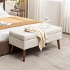 CAVINAS Upholstered Storage Ottoman Bench, Tufted Entryway Bench with Safety Hinge, Ottoman with Storage for Bedroom, End of Bed Bench Foot - 2 of 4