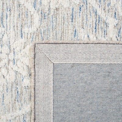 Light Blue and Ivory Hand-Tufted Wool Area Rug 4' x 6'