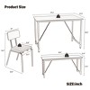 Gulches 4-Piece Dining Table Set with Imitation Marble Top 1 Table, 2 Faux Leather Chairs and 1 Bench for Home/Kitchen/Living Room - 2 of 4