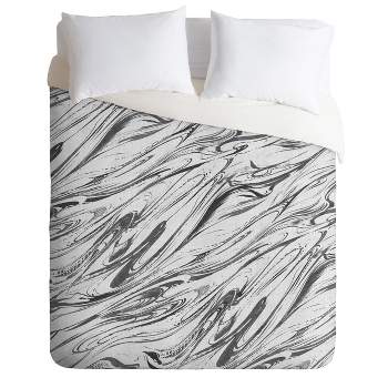 Gray Pattern State Marble Duvet Cover - Deny Designs