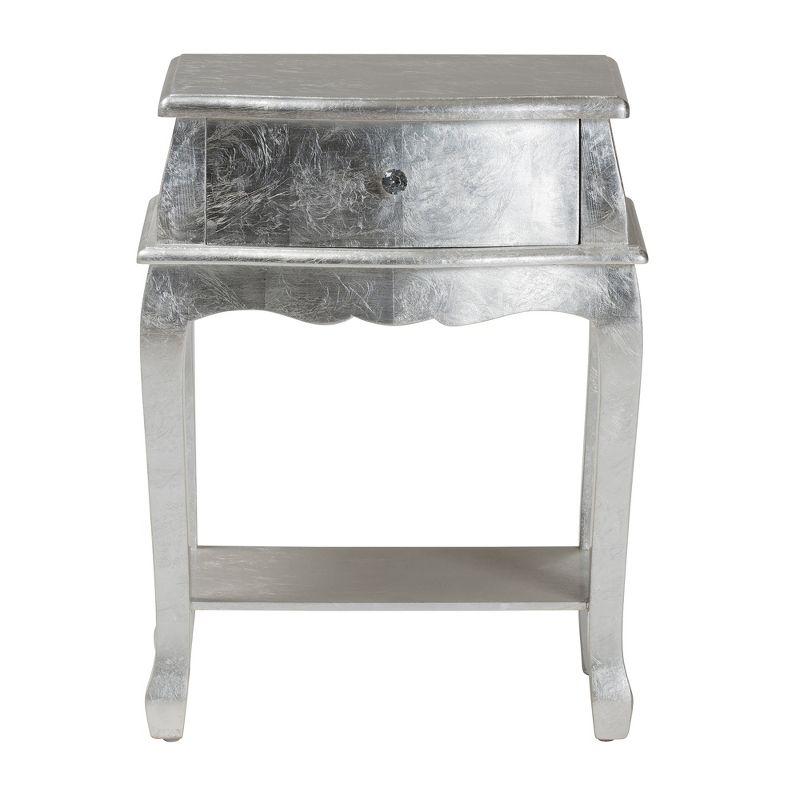 Baxton Studio Harriet Classic and Traditional Silver Finished Wood 1-Drawer End Table, 4 of 10