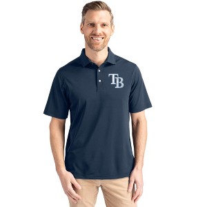 Tampa Bay Rays Cutter & Buck Virtue Eco Pique Recycled Mens Big and Tall Polo - 1 of 1