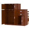 NicBex Twin Size Multifunctional Wood Platform Bed, Trundle Bed with Sample Bookshelf and Movable Wardrobe, Space-Saving Design for Bedroom - 4 of 4
