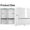 TIRAMISUBEST 74" White 4-Door Wardrobe with Mirror - Freestanding Armoire Closet with 2 Hanging Rods for Bedroom Storage (74.8"H) - 2 of 4