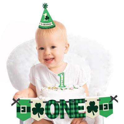 Big Dot of Happiness Irish Birthday 1st Birthday - First Birthday Boy or Girl Smash Cake Decorating Kit - High Chair Decorations