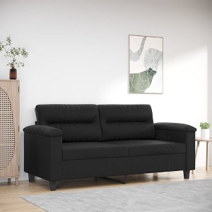 vidaXL 2-Seater Sofa Black 55.1 in. Faux Leather - 1 of 4