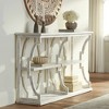 Crestview Collection Farmhouse Antique White Rectangular Console Table 64" x 15" with Bookshelf for Living Room Bedroom Bedside - 2 of 4