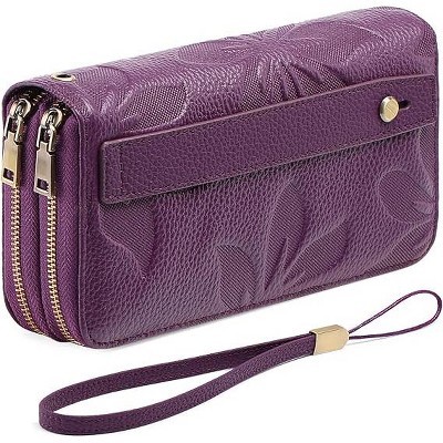 Ladies' clutch bag with anti-theft wrist strap,leather wallet,large-capacity credit card holder,handle-style carry strap