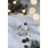 Gulches 3 in White sphere Golden Grass Pattern Shatterproof Glitter Painted Glass Christmas Ball Ornaments 12-Pack - 3 of 4