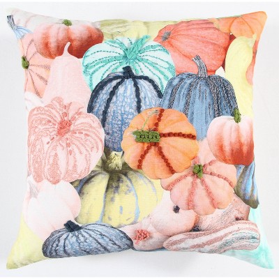 20"x20" Oversize Pumpkins Square Throw Pillow Light Orange/Blue - Rizzy Home