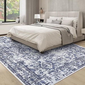Coucheta Vintage Distressed Runner Rug Machine Washable Non-Slip Low Pile Floral Printed Hallway Kitchen Laundry Rug,Multiple sizes and colors - 1 of 4
