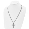 Black Bow Jewelry Men's Stainless Steel Large Textured Cross Necklace, 24 Inch - 2 of 4