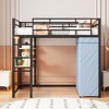 NicBex Twin/Full Metal Loft Bed with Desk,Shelves,Wardrobe&LED for Teens&Gamers,Versatile Gaming Loft Bed Platform,Space-Saving,350lbs Max - 4 of 4