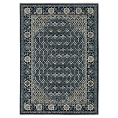 Oriental Weavers Capella CAP03 Deep Blue / Ivory Indoor Area Rug - 5'3" x 7'6"