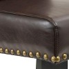 Set of 2 Christopher Knight Home Lissette Leather Barstool - Brown: Upholstered, Wood Legs, 30" Height - image 2 of 4