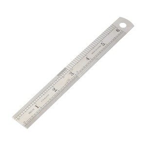 Unique Bargains Straight Ruler +/-5% Accuracy Stainless Steel Silver Tone 5.91"x0.98"x0.14" 1 Pcs - 1 of 3