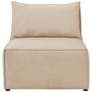 French Seamed Armless Chair in Velvet Pearl Cream - Cloth & Co., Velvet White Ivory