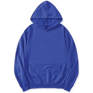 Lars Amadeus Men's Long Sleeves Solid Drawstring Pullover Hoodie Sweatshirt - 1 of 4