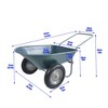 NAYSAYE Garden Tool Dual Wheel Barrow Lightweight Rust Resistant Tray for Yard Work, Green, 57.87"*28.35"*26" - 3 of 4