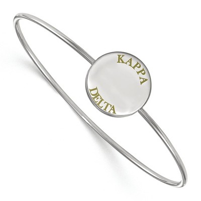 Black Bow Jewelry Sterling Silver Kappa Delta Greek Life Bangle Bracelet 6 Inch