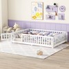 Okak Solid Pine Floor Bed Twin/Full/Queen Size,Bed Frame with Safety Guardrails and Door, Modern Kids Bed for Bedroom & Nursery - 2 of 4