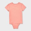 Kids' 2pk Adaptive Short Sleeve Bodysuit with Abdominal Access - Cat & Jack™ Burgundy/Coral Pink - 2 of 4