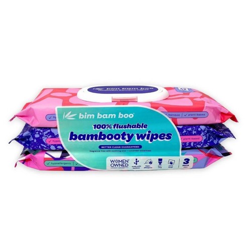 Bim Bam Boo Bamboo Flushable Wipes - 3pk/42ct : Target