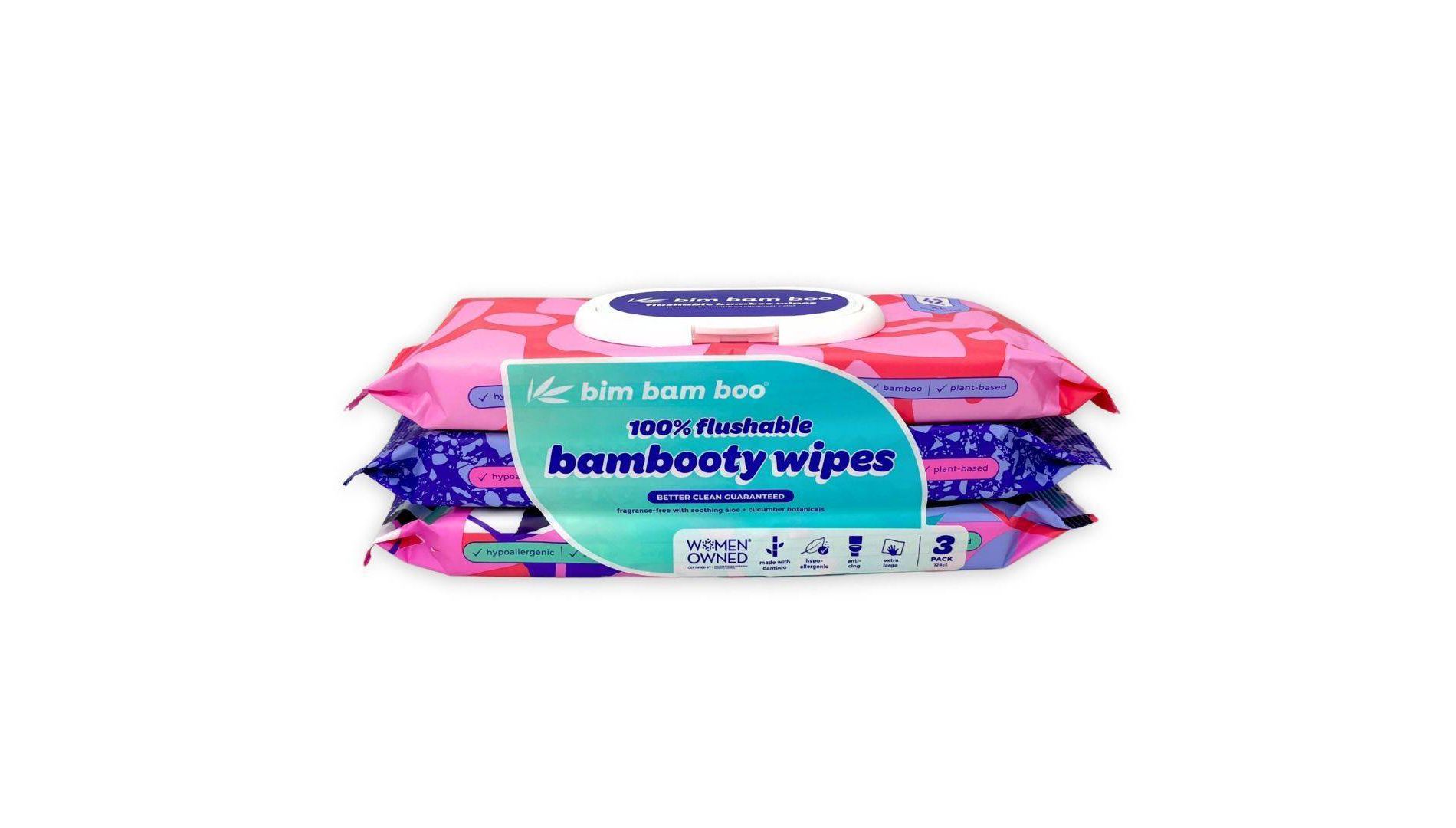 Bim Bam Boo Bamboo Flushable Wipes - 3pk/42ct