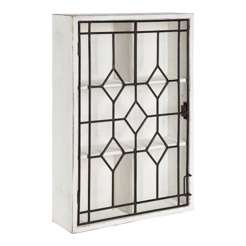 Megara Decorative Wooden Wall Hanging Curio Cabinet Whitewash Finish - Kate &#38; Laurel All Things Decor, 3 of 8