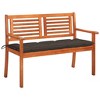 vidaXL Bench Natural wood Solid eucalyptus wood 47.2 in wide Durable - 2 of 4