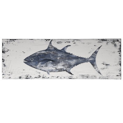 Anglo Rustic Tuna Coastal Handmade Oil Painting Unframed Wall Canvas - StyleCraft