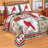 Collections Etc Holiday Cardinal Patchwork Oversized Quilt - 2 of 2