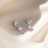 Girl's Bezel Set Solitaire Screw Back Sterling Silver Earrings - In Season Jewelry - 4 of 4
