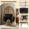 GustoWave Oversized 360° Swivel Rattan Egg Chair, Patio Rotating Egg Chair, Steel Frame and Metal Base, PE Rattan Lounge Chair - 4 of 4