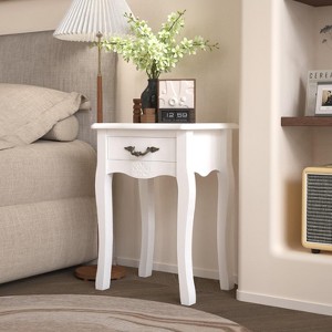 KTMBDW Night Stands for Bedrooms, Modern Nightstand with Drawer, Wooden Bed Side Table for Small Spaces, College Dorm, Kids¡¯ Room, Living Room, White - 1 of 4