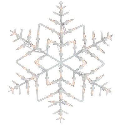 Northlight 16" White Lighted Snowflake Christmas Window Silhouette Decoration