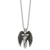 Black Bow Jewelry Men's Stainless Steel Antiqued Winged Sword Necklace, 22 Inch - 2 of 4