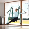 VEVOR Aerial Yoga Swing Set, 2.7 Yards Yoga Hammock Hanging Swing Aerial Sling Inversion Fly Kit Trapeze Inversion Equipment, Green/White - 2 of 4