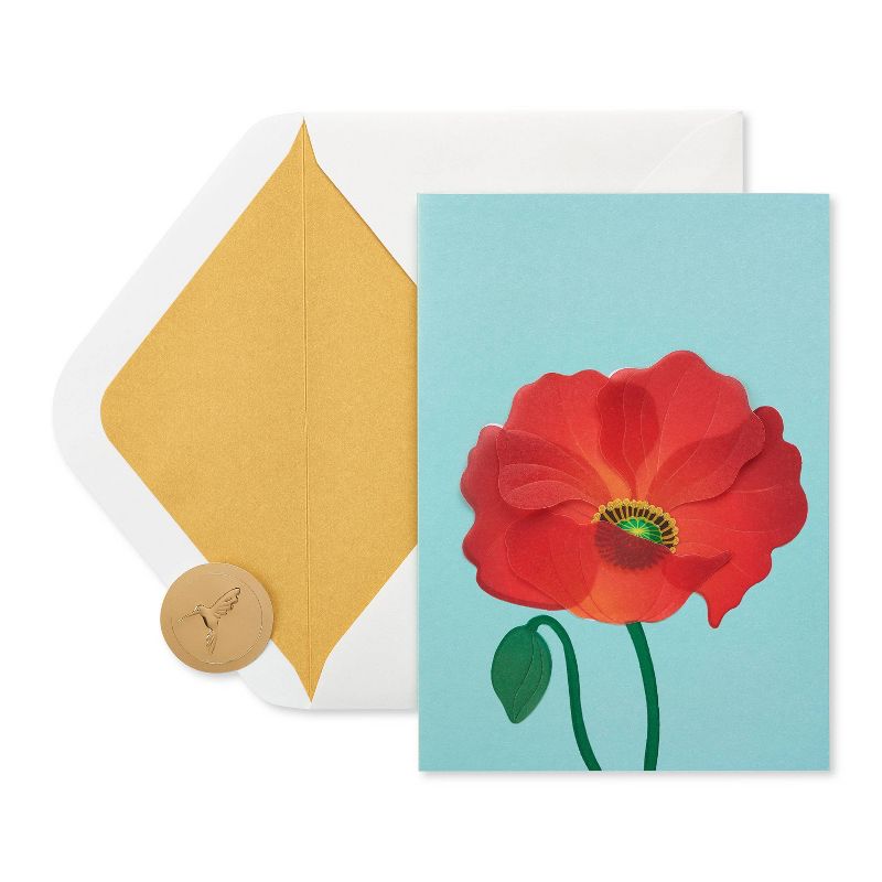 Blank Card Poppy on Blue - PAPYRUS, 5 of 8
