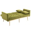 VYNXARIA Velvet Sofa ,Accent sofa,loveseat sofa with metal feet,Olive - 3 of 4